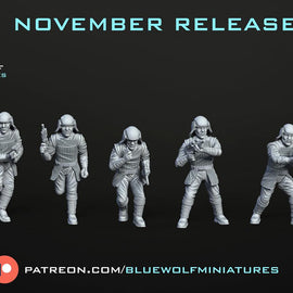 Security Officers x 7 - Star Wars Legion Compatible - Blue Wolf Miniatures