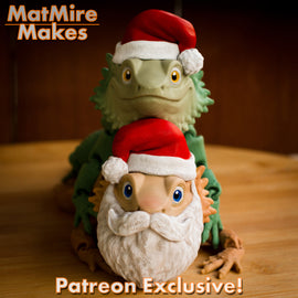 Santa Bearded Dragon Flexible Articulated - MatMire Makes - Minecraft