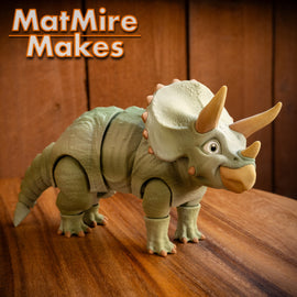 Triceratops - Articulated - Fidget Toy - Flexible - MatMire Makes