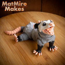 Opossum - Articulated - Fidget Toy - Flexible - MatMire Makes