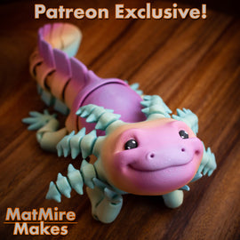 Axolotl Redux - Articulated - Fidget Toy - Flexible - MatMire Makes