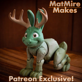 Jackalope - Articulated - Fidget Toy - Flexible - MatMire Makes