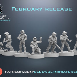 Republic Scouts x9 - Star Wars Legion Compatible - Blue Wolf Miniatures