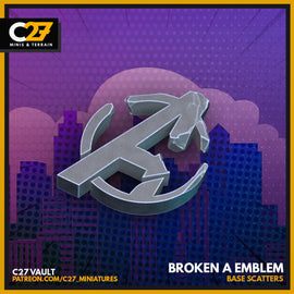 Broken A Emblem x2 - Marvel Crisis Protocol - 3D Printed Miniature