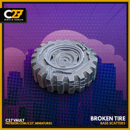Basing Broken Tire - Marvel Crisis Protocol - 3D Printed Miniature