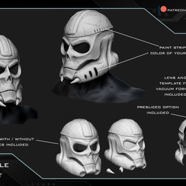 Grim Reaper Trooper Helmet - Mystery Makers - Cosplay - Star Wars Inspired - Props