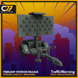 C27 Traffic Warning Sign - Marvel Crisis Protocol - 3D Printed Miniature