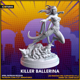 C27 Killer Ballerina - Marvel Crisis Protocol Proxy - 3D Printed Miniature