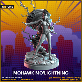 C27 Mohawk Mo Lightning - Marvel Crisis Protocol Proxy - 3D Printed Miniature