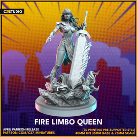 C27 Fire Limbo Queen - Marvel Crisis Protocol Proxy - 3D Printed Miniature