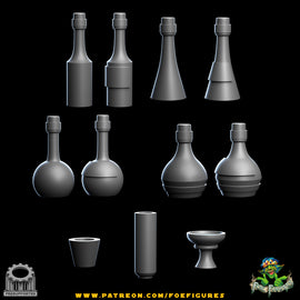 Bottles and Cups x11 - Star Wars Legion Compatible - Foe Figures
