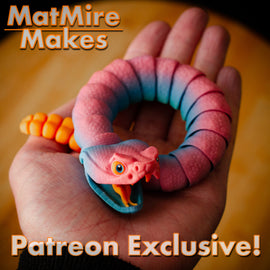 Little Rattlesnake - Articulated - Fidget Toy - Flexible - MatMire Makes