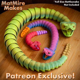 Little Rattlesnake - Articulated - Fidget Toy - Flexible - MatMire Makes