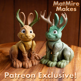 Jackalope - Articulated - Fidget Toy - Flexible - MatMire Makes