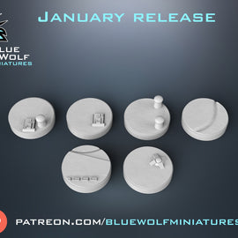 Snow Planet Bases V2 x6 - Star Wars Legion Compatible - Blue Wolf Miniatures