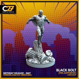 Black Bolt - 35mm Base - Marvel Crisis Protocol - 3D Printed Miniature
