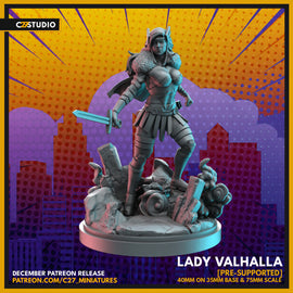 C27 Lady Valhalla - Marvel Crisis Protocol Proxy - 3D Printed Miniature