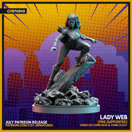 C27 Lady Web - Marvel Crisis Protocol Proxy - 3D Printed Miniature