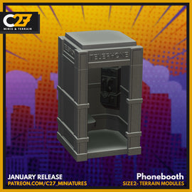 Phone Booth - Marvel Crisis Protocol - 3D Printed Miniature