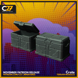 Crates Size 2 Terrain - Marvel Crisis Protocol - 3D Printed Miniature